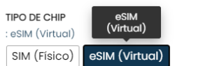 imagem da tela com as opções de como escolher eSim